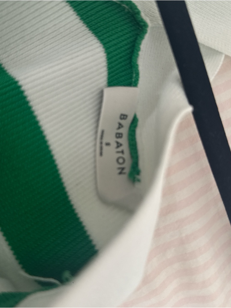 Aritzia Babaton Green And White Striped Mini Dress